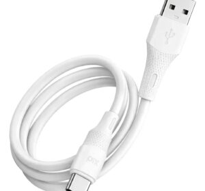 Cabo USB Tipo C PIX 2 Metros Branco Silicone USB-A para USB-C 3A